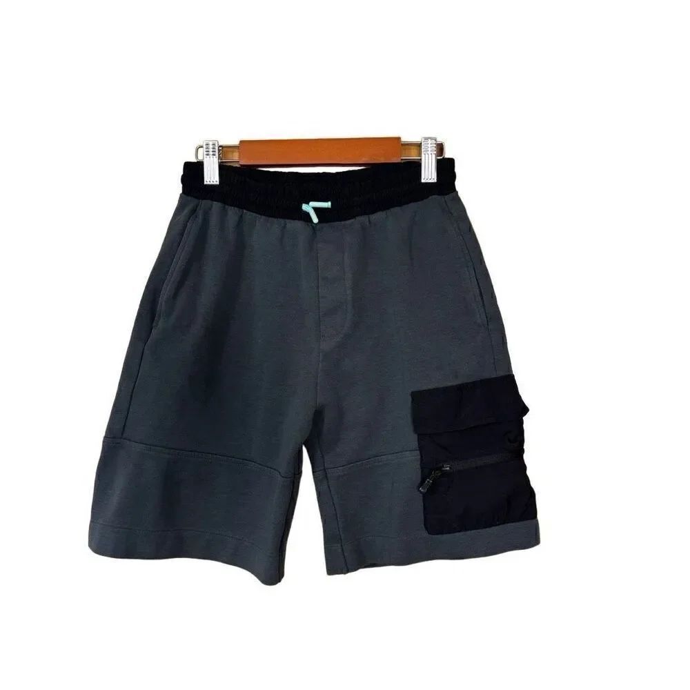 Zara sweat shorts size 11 / 12 grey black drawstring waist pockets